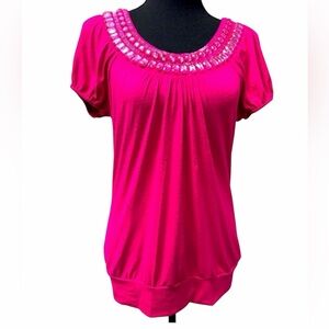 Self Esteem Pink Embellished Blouse Relaxed Fit size medium